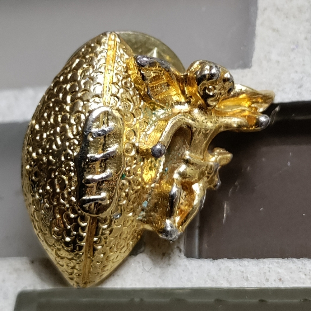 Vintage Unique Football & Angel Lapel pin-$5 add on